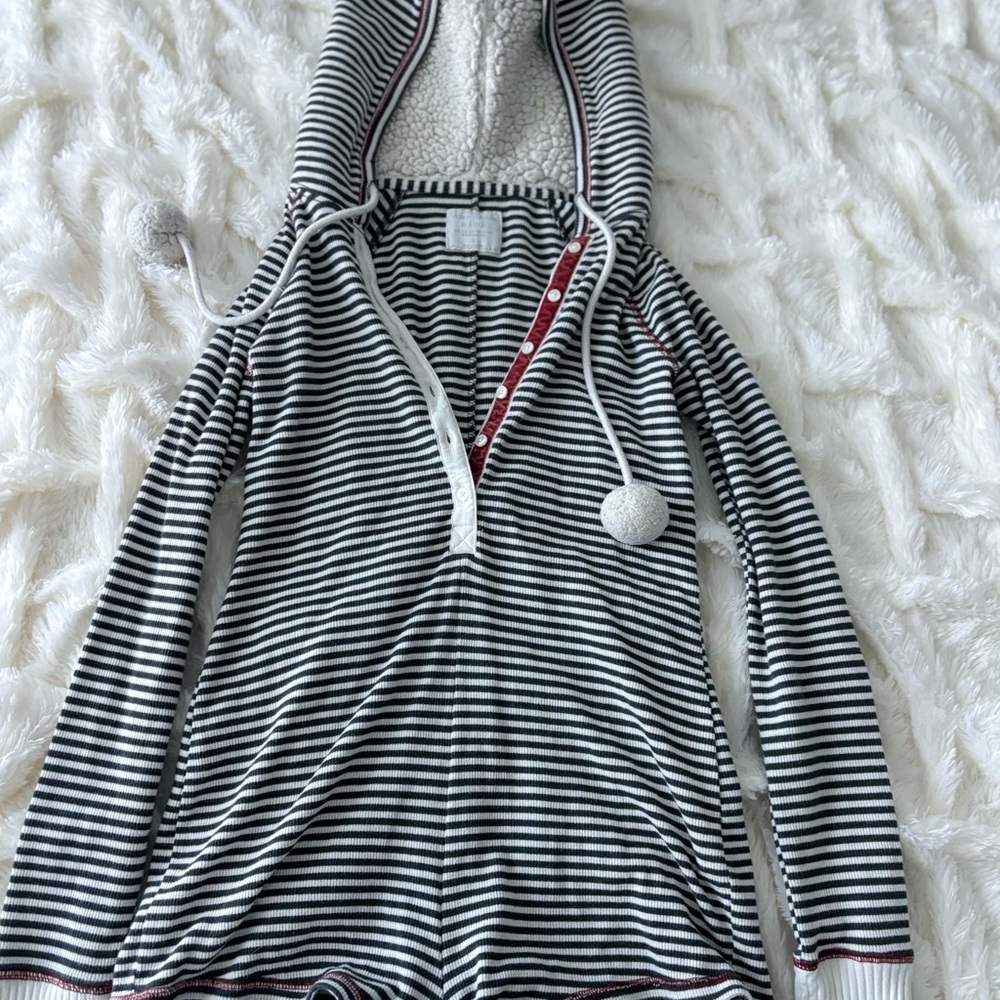 Abercrombie & Fitch Black and White Striped romper